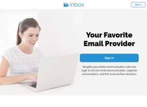 How inbox.com looks like on a tablet such as an iPad.
