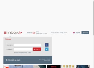 How inbox.lv looks like on a tablet such as an iPad.