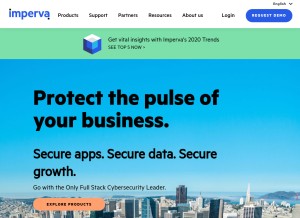 How incapsula.com looks like on a tablet such as an iPad.