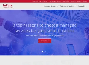 How incare360.com looks like on a tablet such as an iPad.