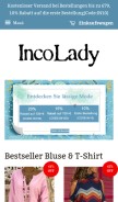 How incolady.com looks like on a mobile device such as an iPhone.