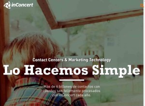How inconcertcc.com looks like on a tablet such as an iPad.