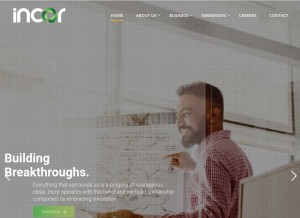 How incor.in looks like on a tablet such as an iPad.