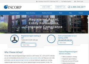 How incorp.com looks like on a tablet such as an iPad.