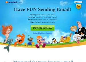 How incredimail.com looks like on a tablet such as an iPad.