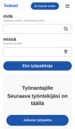 How indeed.fi looks like on a mobile device such as an iPhone.
