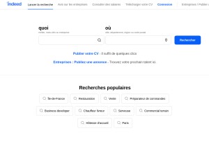 How indeed.fr looks like on a tablet such as an iPad.
