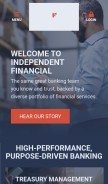 How independent-bank.com looks like on a mobile device such as an iPhone.