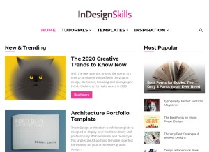 How indesignskills.com looks like on a tablet such as an iPad.