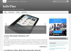 How indethec.com looks like on a tablet such as an iPad.