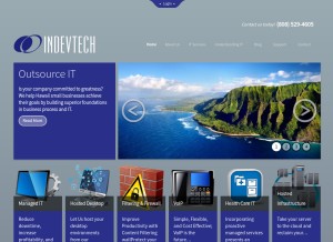 How indevtech.com looks like on a tablet such as an iPad.