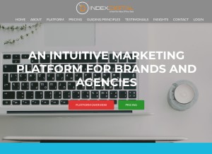 How index.digital looks like on a tablet such as an iPad.