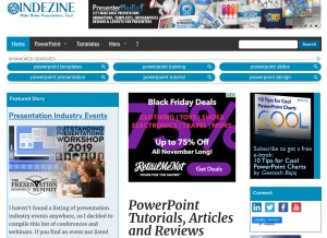 How indezine.com looks like on a tablet such as an iPad.