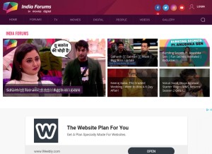 How india-forums.com looks like on a tablet such as an iPad.
