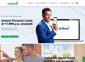 How indiabulls.com looks like on a tablet such as an iPad.