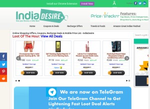 How indiadesire.com looks like on a tablet such as an iPad.