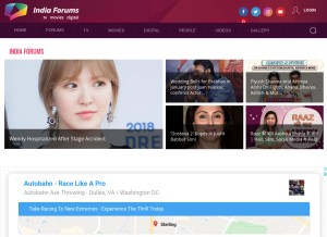 How indiaforums.com looks like on a tablet such as an iPad.
