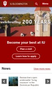 How indiana.edu looks like on a mobile device such as an iPhone.