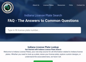 How indianalicenseplates.com looks like on a tablet such as an iPad.