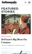 How indianapolismonthly.com looks like on a mobile device such as an iPhone.