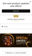 How indianchesscompany.com looks like on a mobile device such as an iPhone.