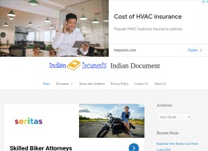 How indiandocument.in looks like on a tablet such as an iPad.