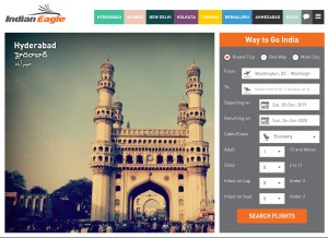 How indianeagle.com looks like on a tablet such as an iPad.