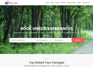 How indiantravelstore.com looks like on a tablet such as an iPad.