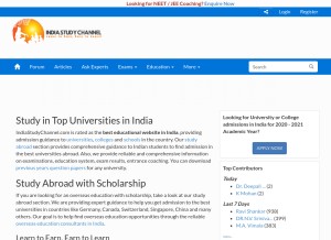 How indiastudychannel.com looks like on a tablet such as an iPad.