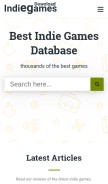 How indiegames.download looks like on a mobile device such as an iPhone.