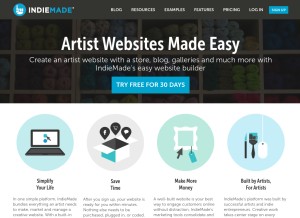 How indiemade.com looks like on a tablet such as an iPad.