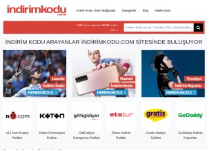 How indirimkodu.com looks like on a tablet such as an iPad.
