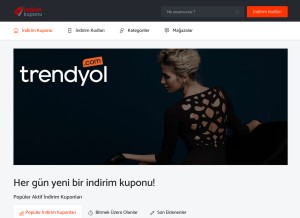 How indirimkuponu.com.tr looks like on a tablet such as an iPad.