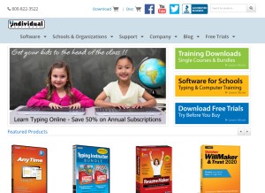 How individualsoftware.com looks like on a tablet such as an iPad.