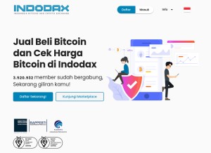 How indodax.id looks like on a tablet such as an iPad.