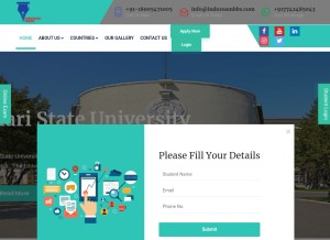 How indorusmbbs.com looks like on a tablet such as an iPad.