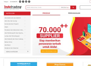 How indotrading.com looks like on a tablet such as an iPad.