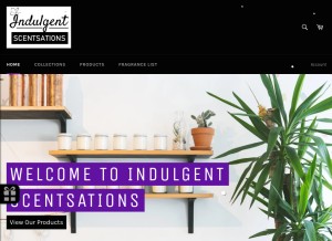 How indulgentscentsations.com looks like on a tablet such as an iPad.