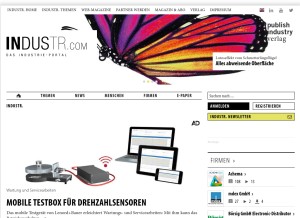 How industr.com looks like on a tablet such as an iPad.
