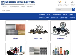 How industrialmetalsupply.com looks like on a tablet such as an iPad.