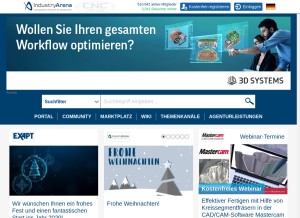 How industryarena.com looks like on a tablet such as an iPad.