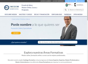 How inesem.es looks like on a tablet such as an iPad.