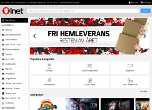 How inet.se looks like on a tablet such as an iPad.