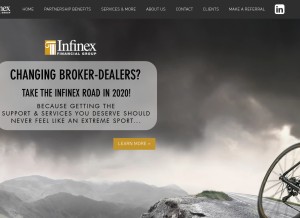 How infinexgroup.com looks like on a tablet such as an iPad.