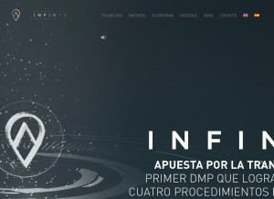 How infiniamobile.com looks like on a tablet such as an iPad.