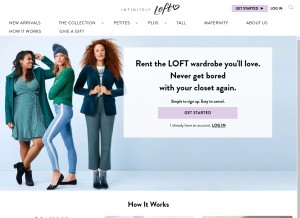 How infinitelyloft.com looks like on a tablet such as an iPad.