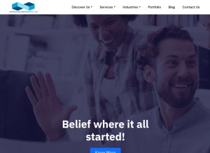 How infiniticube.com looks like on a tablet such as an iPad.