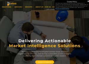 How infinitiresearch.com looks like on a tablet such as an iPad.