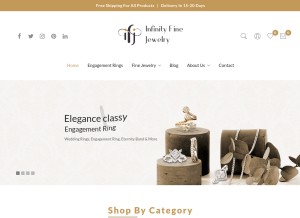 How infinityfj.com looks like on a tablet such as an iPad.