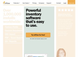 How inflowinventory.com looks like on a tablet such as an iPad.